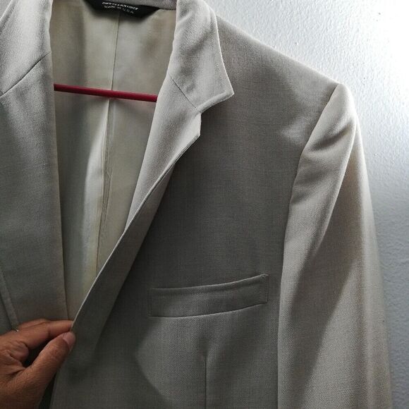 John Alexander Beige Convertible Collar 5 pocket 2-Button Suit Jacket - Picture 8 of 12